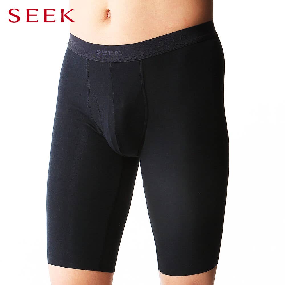 【綿混・裾きりっぱなし】ロングボクサーパンツ(前あき)